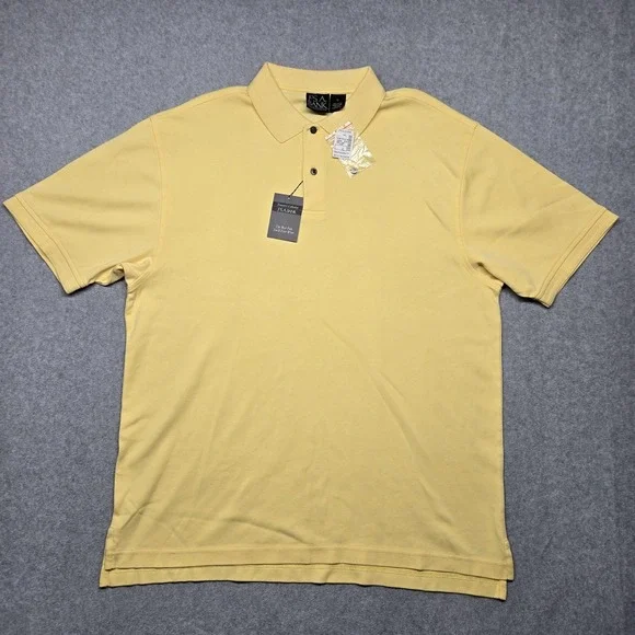 Jos. A. Bank Polo Shirt Mens XL Yellow Traveler's Collection Cotton Short Sleeve - Picture 2 of 16